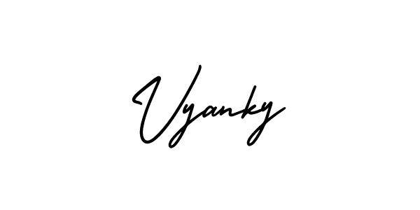 How to Draw Vyanky signature style? AmerikaSignatureDemo-Regular is a latest design signature styles for name Vyanky. Vyanky signature style 3 images and pictures png
