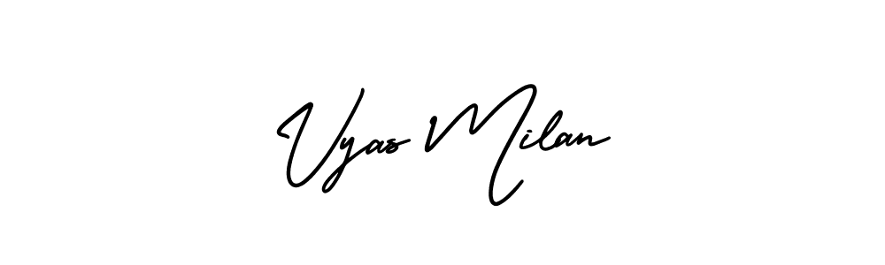 How to make Vyas Milan name signature. Use AmerikaSignatureDemo-Regular style for creating short signs online. This is the latest handwritten sign. Vyas Milan signature style 3 images and pictures png
