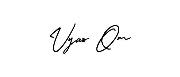 if you are searching for the best signature style for your name Vyas Om. so please give up your signature search. here we have designed multiple signature styles  using AmerikaSignatureDemo-Regular. Vyas Om signature style 3 images and pictures png