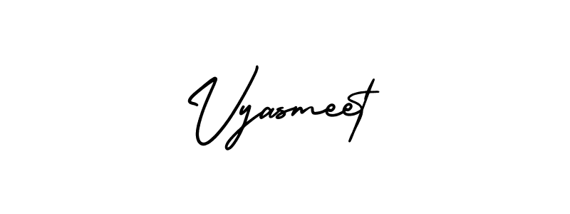 This is the best signature style for the Vyasmeet name. Also you like these signature font (AmerikaSignatureDemo-Regular). Mix name signature. Vyasmeet signature style 3 images and pictures png