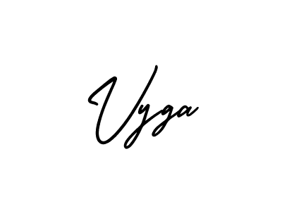 How to make Vyga name signature. Use AmerikaSignatureDemo-Regular style for creating short signs online. This is the latest handwritten sign. Vyga signature style 3 images and pictures png