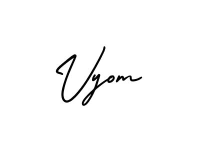 if you are searching for the best signature style for your name Vyom. so please give up your signature search. here we have designed multiple signature styles  using AmerikaSignatureDemo-Regular. Vyom signature style 3 images and pictures png