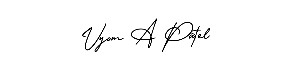 Best and Professional Signature Style for Vyom A Patel. AmerikaSignatureDemo-Regular Best Signature Style Collection. Vyom A Patel signature style 3 images and pictures png