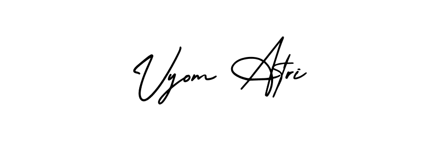 Make a short Vyom Atri signature style. Manage your documents anywhere anytime using AmerikaSignatureDemo-Regular. Create and add eSignatures, submit forms, share and send files easily. Vyom Atri signature style 3 images and pictures png