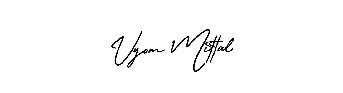Use a signature maker to create a handwritten signature online. With this signature software, you can design (AmerikaSignatureDemo-Regular) your own signature for name Vyom Mittal. Vyom Mittal signature style 3 images and pictures png