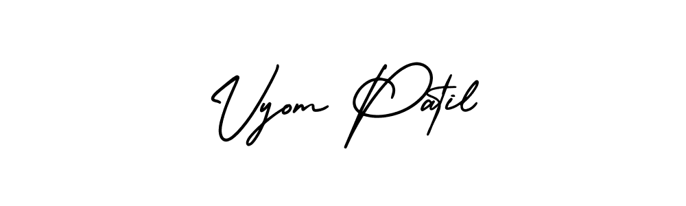 How to Draw Vyom Patil signature style? AmerikaSignatureDemo-Regular is a latest design signature styles for name Vyom Patil. Vyom Patil signature style 3 images and pictures png