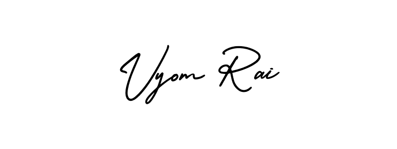 Similarly AmerikaSignatureDemo-Regular is the best handwritten signature design. Signature creator online .You can use it as an online autograph creator for name Vyom Rai. Vyom Rai signature style 3 images and pictures png