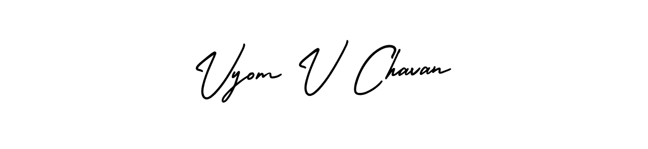 Also we have Vyom V Chavan name is the best signature style. Create professional handwritten signature collection using AmerikaSignatureDemo-Regular autograph style. Vyom V Chavan signature style 3 images and pictures png