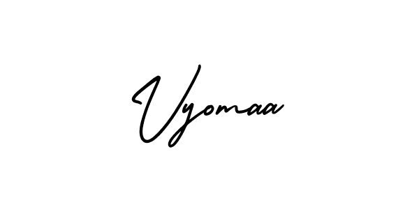 How to Draw Vyomaa signature style? AmerikaSignatureDemo-Regular is a latest design signature styles for name Vyomaa. Vyomaa signature style 3 images and pictures png