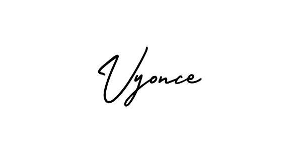 How to make Vyonce name signature. Use AmerikaSignatureDemo-Regular style for creating short signs online. This is the latest handwritten sign. Vyonce signature style 3 images and pictures png