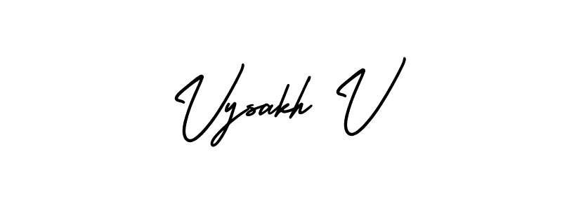 if you are searching for the best signature style for your name Vysakh V. so please give up your signature search. here we have designed multiple signature styles  using AmerikaSignatureDemo-Regular. Vysakh V signature style 3 images and pictures png