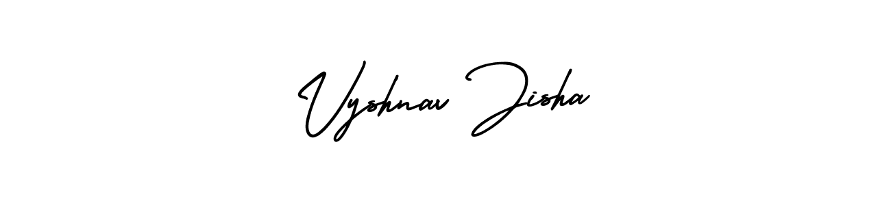 Vyshnav Jisha stylish signature style. Best Handwritten Sign (AmerikaSignatureDemo-Regular) for my name. Handwritten Signature Collection Ideas for my name Vyshnav Jisha. Vyshnav Jisha signature style 3 images and pictures png