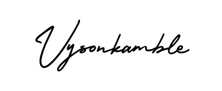 You should practise on your own different ways (AmerikaSignatureDemo-Regular) to write your name (Vysonkamble) in signature. Don't let someone else do it for you. Vysonkamble signature style 3 images and pictures png