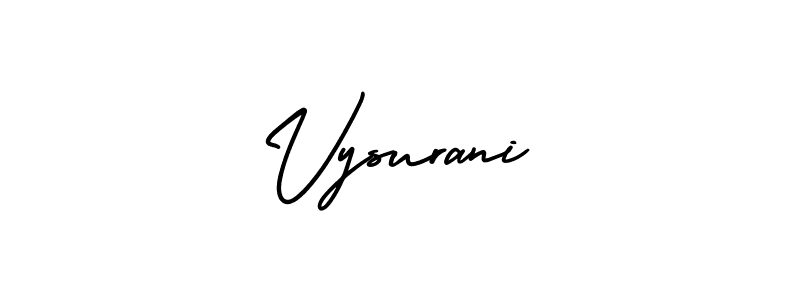 You should practise on your own different ways (AmerikaSignatureDemo-Regular) to write your name (Vysurani) in signature. don't let someone else do it for you. Vysurani signature style 3 images and pictures png