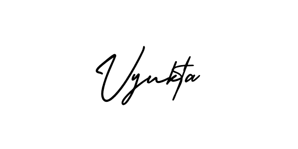 Make a beautiful signature design for name Vyukta. With this signature (AmerikaSignatureDemo-Regular) style, you can create a handwritten signature for free. Vyukta signature style 3 images and pictures png