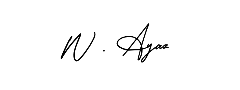 Also we have W . Ayaz name is the best signature style. Create professional handwritten signature collection using AmerikaSignatureDemo-Regular autograph style. W . Ayaz signature style 3 images and pictures png