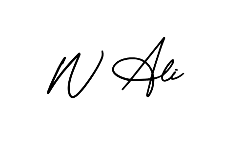 The best way (AmerikaSignatureDemo-Regular) to make a short signature is to pick only two or three words in your name. The name W Ali include a total of six letters. For converting this name. W Ali signature style 3 images and pictures png