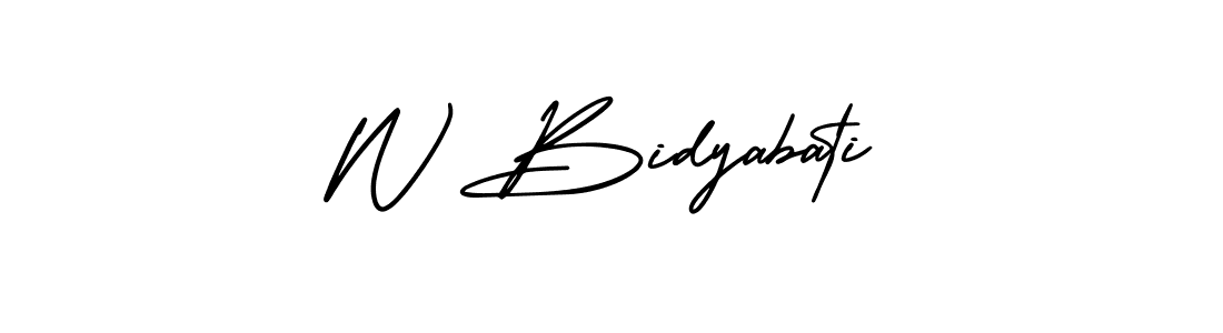 Create a beautiful signature design for name W Bidyabati. With this signature (AmerikaSignatureDemo-Regular) fonts, you can make a handwritten signature for free. W Bidyabati signature style 3 images and pictures png