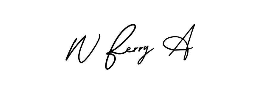 Create a beautiful signature design for name W Ferry A. With this signature (AmerikaSignatureDemo-Regular) fonts, you can make a handwritten signature for free. W Ferry A signature style 3 images and pictures png