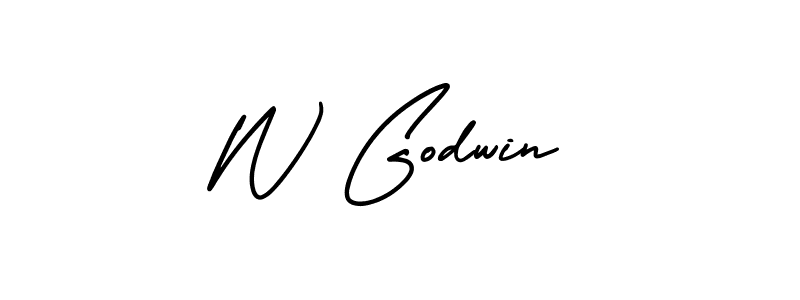 The best way (AmerikaSignatureDemo-Regular) to make a short signature is to pick only two or three words in your name. The name W Godwin include a total of six letters. For converting this name. W Godwin signature style 3 images and pictures png