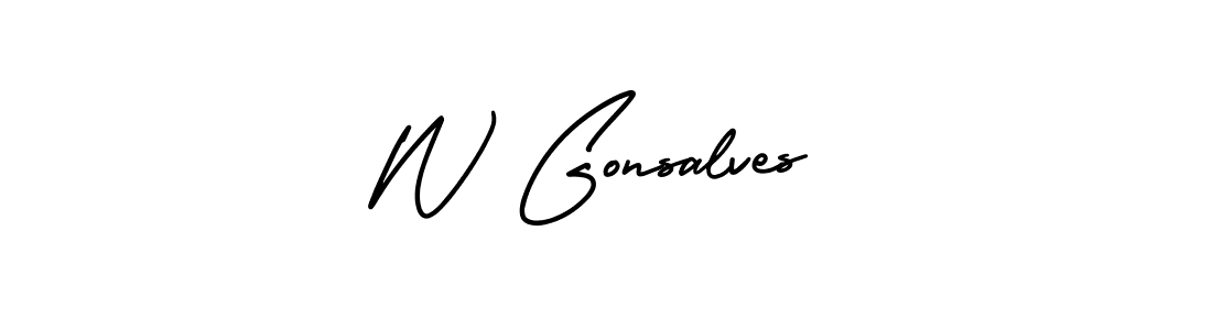 How to Draw W Gonsalves signature style? AmerikaSignatureDemo-Regular is a latest design signature styles for name W Gonsalves. W Gonsalves signature style 3 images and pictures png