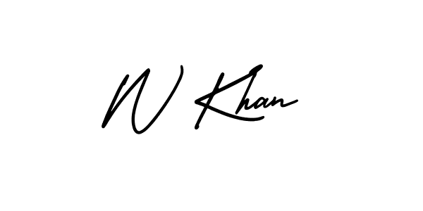 How to make W Khan signature? AmerikaSignatureDemo-Regular is a professional autograph style. Create handwritten signature for W Khan name. W Khan signature style 3 images and pictures png