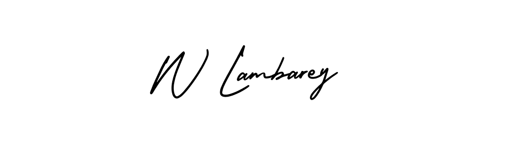 You can use this online signature creator to create a handwritten signature for the name W Lambarey. This is the best online autograph maker. W Lambarey signature style 3 images and pictures png