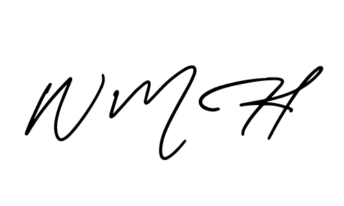 You should practise on your own different ways (AmerikaSignatureDemo-Regular) to write your name (W M H) in signature. don't let someone else do it for you. W M H signature style 3 images and pictures png