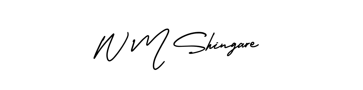 Create a beautiful signature design for name W M Shingare. With this signature (AmerikaSignatureDemo-Regular) fonts, you can make a handwritten signature for free. W M Shingare signature style 3 images and pictures png