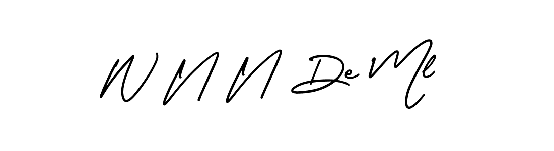 Design your own signature with our free online signature maker. With this signature software, you can create a handwritten (AmerikaSignatureDemo-Regular) signature for name W N N De Ml. W N N De Ml signature style 3 images and pictures png