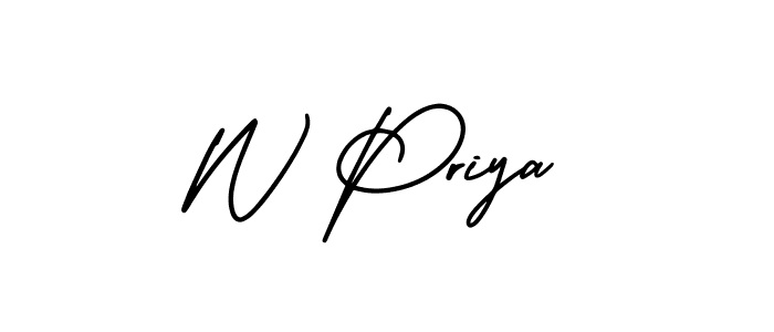 AmerikaSignatureDemo-Regular is a professional signature style that is perfect for those who want to add a touch of class to their signature. It is also a great choice for those who want to make their signature more unique. Get W Priya name to fancy signature for free. W Priya signature style 3 images and pictures png