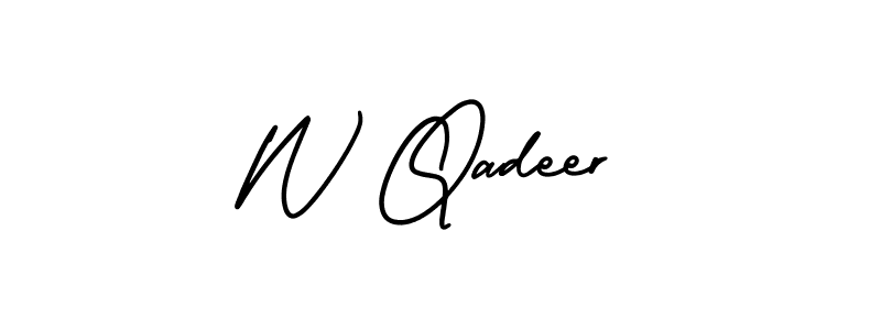 if you are searching for the best signature style for your name W Qadeer. so please give up your signature search. here we have designed multiple signature styles  using AmerikaSignatureDemo-Regular. W Qadeer signature style 3 images and pictures png