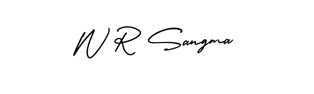 AmerikaSignatureDemo-Regular is a professional signature style that is perfect for those who want to add a touch of class to their signature. It is also a great choice for those who want to make their signature more unique. Get W R Sangma name to fancy signature for free. W R Sangma signature style 3 images and pictures png