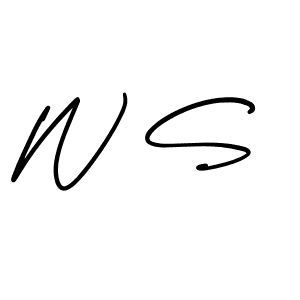 The best way (AmerikaSignatureDemo-Regular) to make a short signature is to pick only two or three words in your name. The name W S include a total of six letters. For converting this name. W S signature style 3 images and pictures png