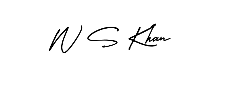 Also You can easily find your signature by using the search form. We will create W S Khan name handwritten signature images for you free of cost using AmerikaSignatureDemo-Regular sign style. W S Khan signature style 3 images and pictures png
