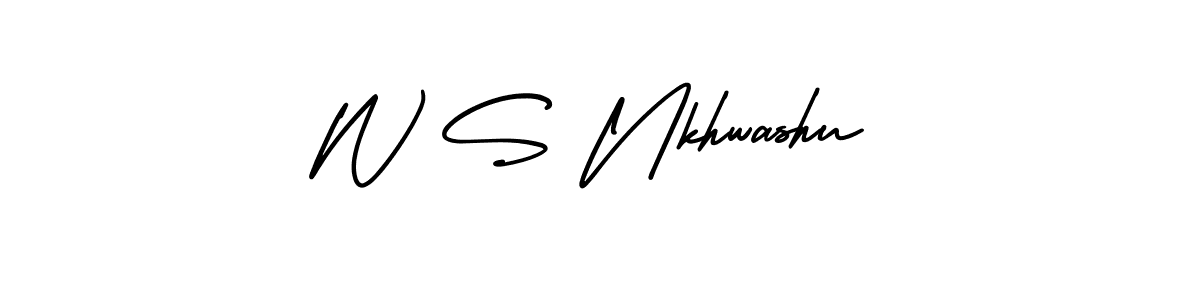 Make a short W S Nkhwashu signature style. Manage your documents anywhere anytime using AmerikaSignatureDemo-Regular. Create and add eSignatures, submit forms, share and send files easily. W S Nkhwashu signature style 3 images and pictures png