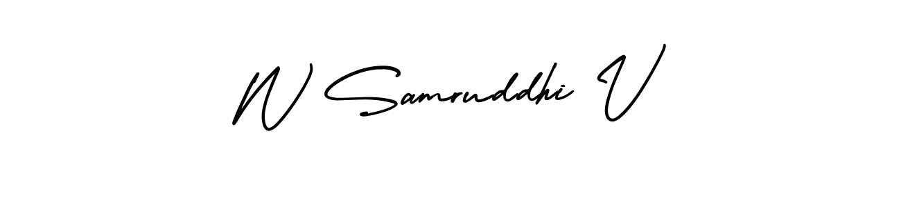 How to make W Samruddhi V signature? AmerikaSignatureDemo-Regular is a professional autograph style. Create handwritten signature for W Samruddhi V name. W Samruddhi V signature style 3 images and pictures png