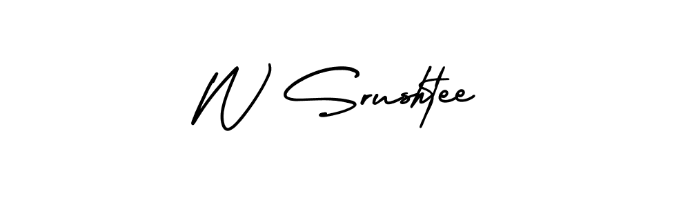 Use a signature maker to create a handwritten signature online. With this signature software, you can design (AmerikaSignatureDemo-Regular) your own signature for name W Srushtee. W Srushtee signature style 3 images and pictures png