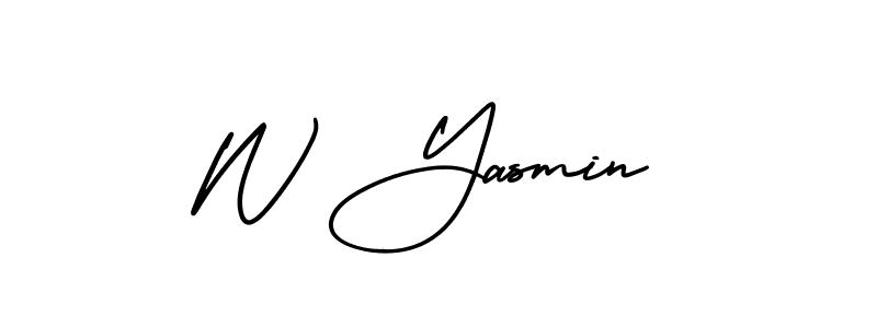 AmerikaSignatureDemo-Regular is a professional signature style that is perfect for those who want to add a touch of class to their signature. It is also a great choice for those who want to make their signature more unique. Get W Yasmin name to fancy signature for free. W Yasmin signature style 3 images and pictures png
