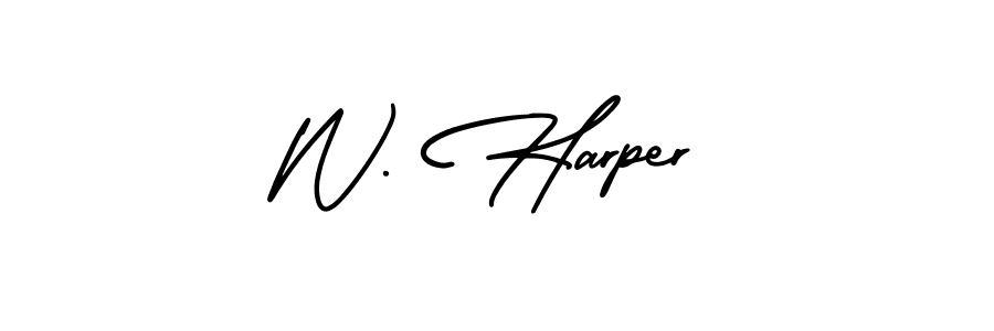 Make a beautiful signature design for name W. Harper. With this signature (AmerikaSignatureDemo-Regular) style, you can create a handwritten signature for free. W. Harper signature style 3 images and pictures png