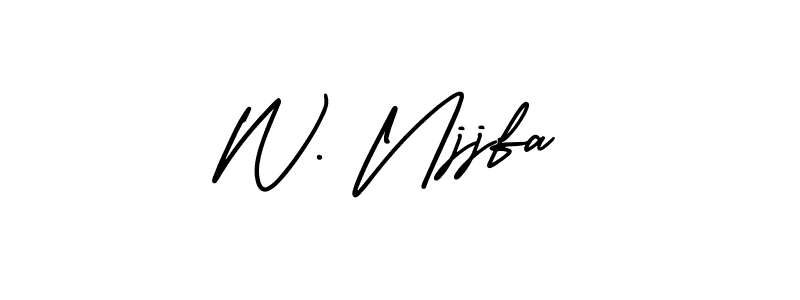 You should practise on your own different ways (AmerikaSignatureDemo-Regular) to write your name (W. Njjfa) in signature. don't let someone else do it for you. W. Njjfa signature style 3 images and pictures png