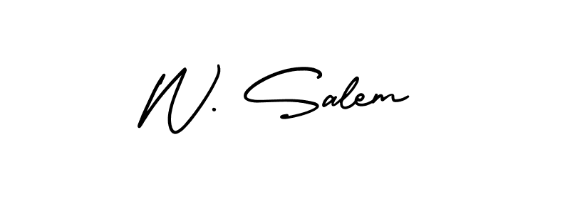 How to make W. Salem name signature. Use AmerikaSignatureDemo-Regular style for creating short signs online. This is the latest handwritten sign. W. Salem signature style 3 images and pictures png