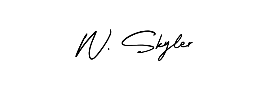 You should practise on your own different ways (AmerikaSignatureDemo-Regular) to write your name (W. Skyler) in signature. don't let someone else do it for you. W. Skyler signature style 3 images and pictures png