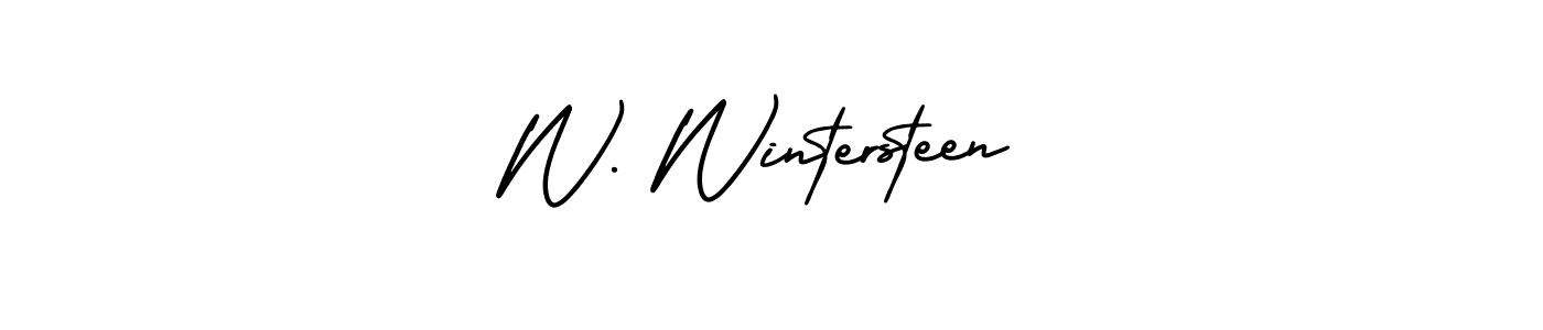 Create a beautiful signature design for name W. Wintersteen. With this signature (AmerikaSignatureDemo-Regular) fonts, you can make a handwritten signature for free. W. Wintersteen signature style 3 images and pictures png
