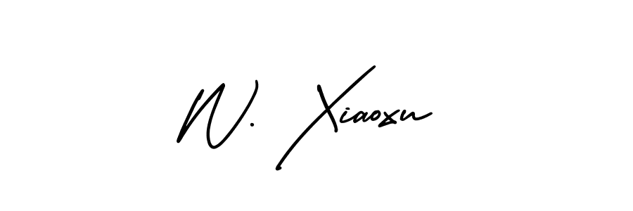 This is the best signature style for the W. Xiaoxu name. Also you like these signature font (AmerikaSignatureDemo-Regular). Mix name signature. W. Xiaoxu signature style 3 images and pictures png