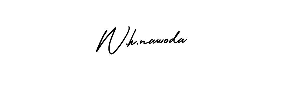 Use a signature maker to create a handwritten signature online. With this signature software, you can design (AmerikaSignatureDemo-Regular) your own signature for name W.h.nawoda. W.h.nawoda signature style 3 images and pictures png