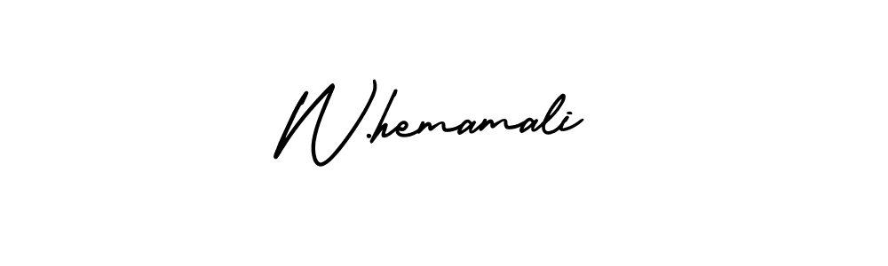 Similarly AmerikaSignatureDemo-Regular is the best handwritten signature design. Signature creator online .You can use it as an online autograph creator for name W.hemamali. W.hemamali signature style 3 images and pictures png