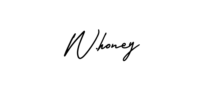 Create a beautiful signature design for name W.honey. With this signature (AmerikaSignatureDemo-Regular) fonts, you can make a handwritten signature for free. W.honey signature style 3 images and pictures png