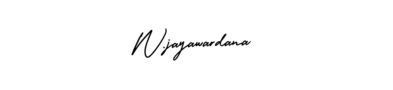 Make a beautiful signature design for name W.jayawardana. With this signature (AmerikaSignatureDemo-Regular) style, you can create a handwritten signature for free. W.jayawardana signature style 3 images and pictures png