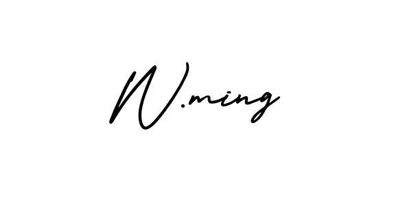 Make a beautiful signature design for name W.ming. With this signature (AmerikaSignatureDemo-Regular) style, you can create a handwritten signature for free. W.ming signature style 3 images and pictures png